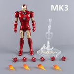 Boneco Homem de Ferro Articulado MK1 a Mk85