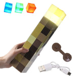 Luminária Tocha Minecraft 28cm - Nerd Loja