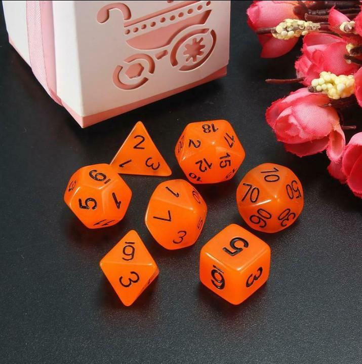 FOYTOKI 7 Peças Dados Luminosos Dragões Rpg Dados Multifacetado