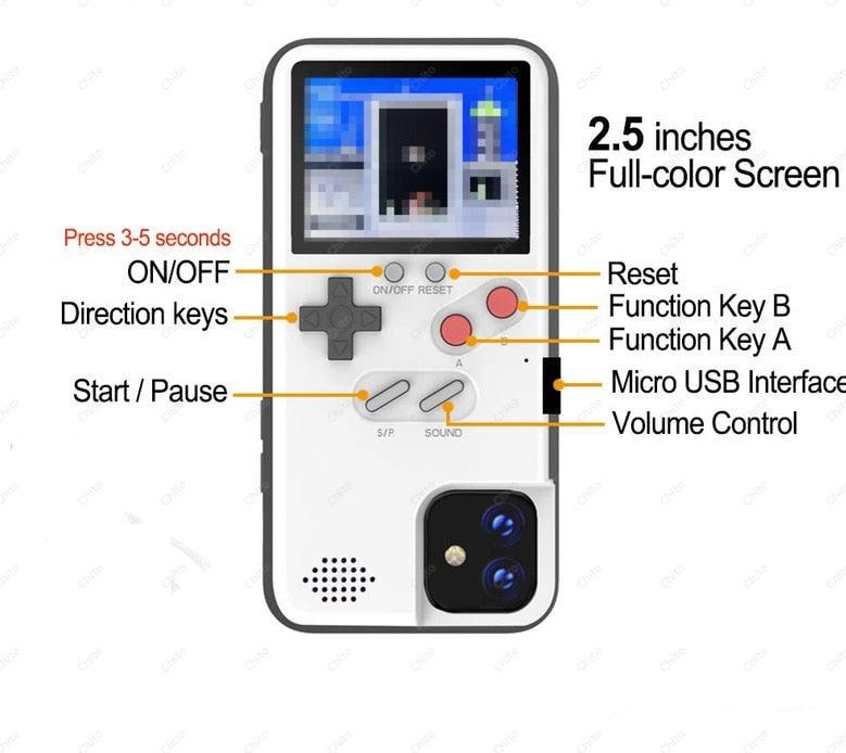 Capa de iPhone RetroCase® com MAIS DE 30 JOGOS nostálgicos + CABO USB