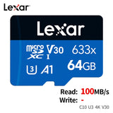 Micro Cartão SD Lexar Classe 10 Original Alta Performance 128GB 256GB 512GB 1TB