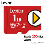 Micro Cartão SD Lexar Classe 10 Original Alta Performance 128GB 256GB 512GB 1TB