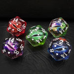 Kit com 5 Dados D20 Olho de Dragão - NerdLoja