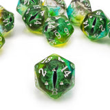 Kit com 5 Dados D20 Olho de Dragão - NerdLoja