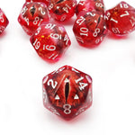 Kit com 5 Dados D20 Olho de Dragão - NerdLoja