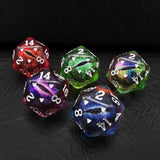 Kit com 5 Dados D20 Olho de Dragão - NerdLoja